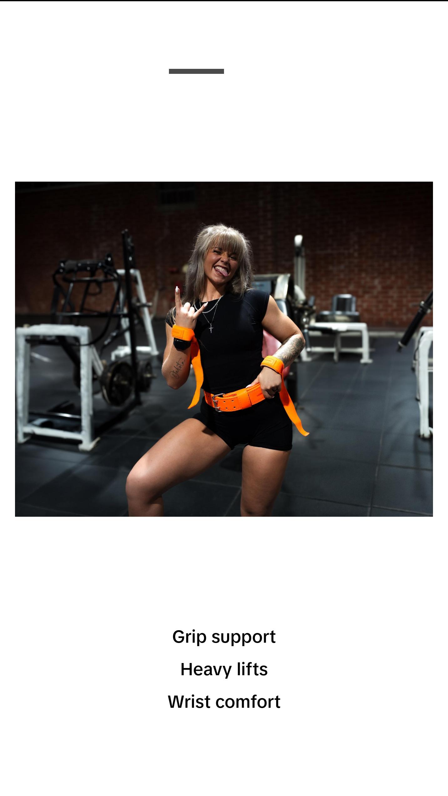 UPPPER Lifting Straps Neon Orange - For Deadlifts & Pullups, 22" Cotton, Neoprene Padding