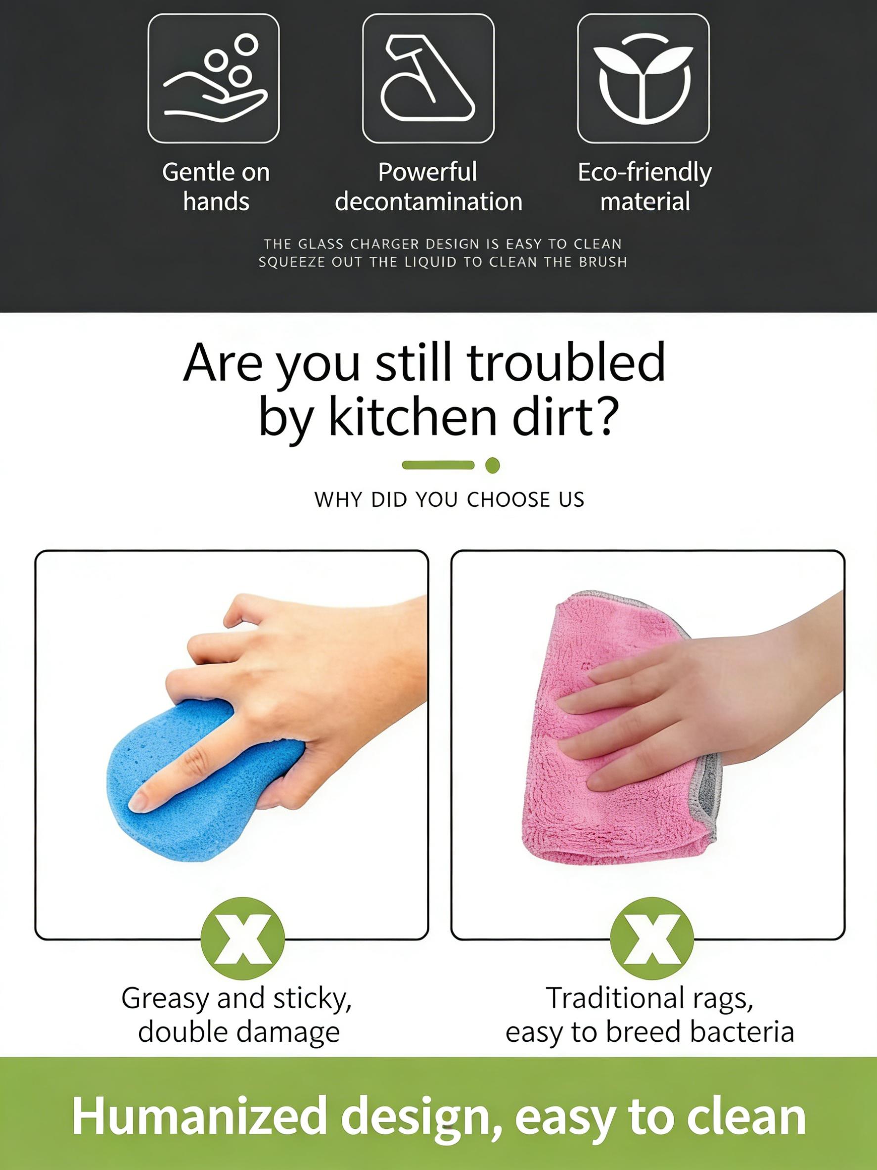 Comfort Handle Soap Dispensing Palm Brush - Automatic Liquid Release for Kitchen Sink Pot Bowl Deep Cleaning.