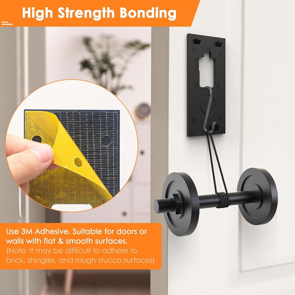 Adhesive Video Doorbell Mount for Ring Battery Doorbell (2024 Release), No Drilling Camera Door Mounting Holder Bracket Accessories for Apartments Office Houses