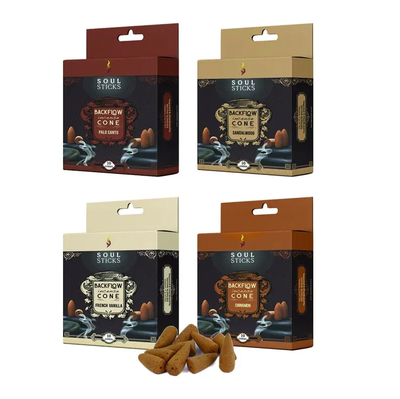 Soul Sticks, Home Mix Assorted Backflow Cones (4 PK) Scented Oil Fragrance