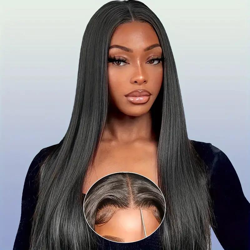 Bling Hair Wear and Go Glueless Straight Human Hair Wigs 180 Density Silky Straight 9x6 7x5 5x5 6x4 Hd Lace Closure Wig Human Hair PrePlucked Brazilian Hair For Women TikTokShopBlackFriday
