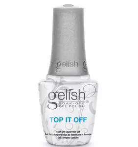 Gelish Top It Off Sealer Nail Gel 0.5 oz Professional Grade High Shine Finish Chip Resistant Formula Fast Curing Easy Removal