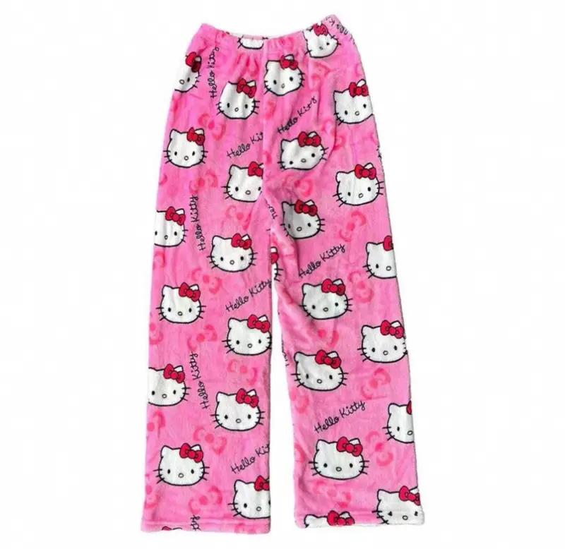 SANRIO Hello Kitty Comfy Pajama Pants - Size Need Two More - Cute Cozy Y2K Style - TikTok Approved Loungewear for Women - Perfect for Couples - Nightwear - Womenswear