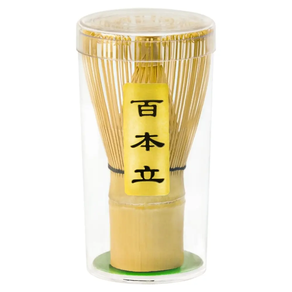 Matcha Whisk, Matcha Whisk Set Matcha Bamboo Whisk for Matcha Powder Handcrafted Organic Traditional Japanese Chasen, 100-Prong Matcha Stirrer Wisk Mixer Brush for Authentic Tea Preparation