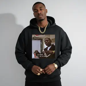 Men's I'm Broke, Baby Graphic Hoodie - Cotton Blend Black Long Sleeve Pullover Regular Fit |   Soft & Breathable Fabric, Durable Print, Everyday Comfort, Machine Washable, movie meme indoor dialogue