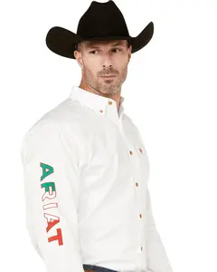 Ariat Men's Team Mexico Logo Twill Classic Fit Long Sleeve Button-Down Western - 10040911