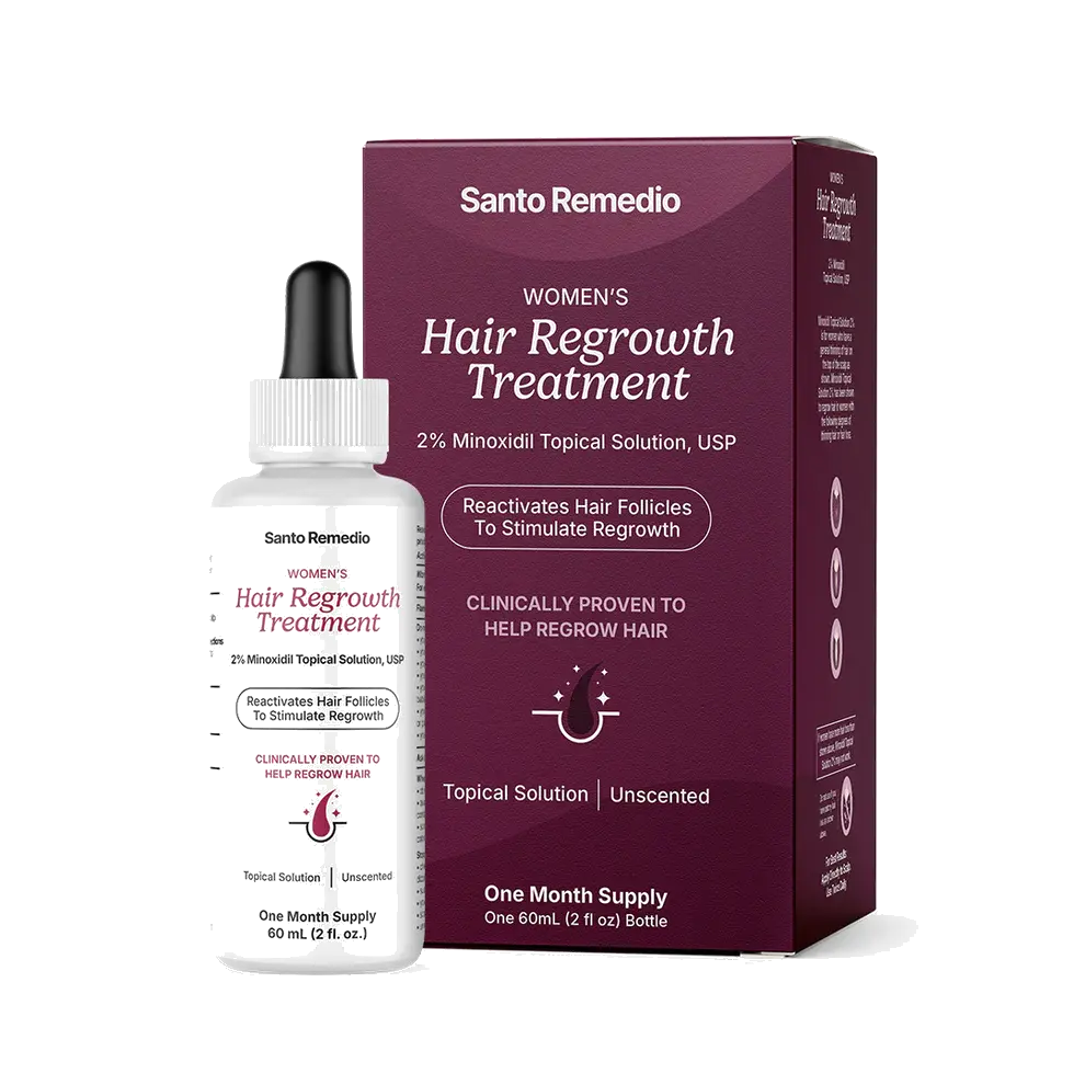 Santo Remedio Women’s Hair Regrowth Treatment, Helps Stimulate Hair Growth and Reduce Hair Loss, Contains 2% Minoxidil, Clinically Proven Ingredient, Fragrance Free