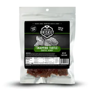 SNAPPING TURTLE JERKY - 100% Turtle Meat – Exotic Cajun Snack – Unique Valentines Day Gifts for Men, Boyfriend, Husband – Cool Guy Gift Idea