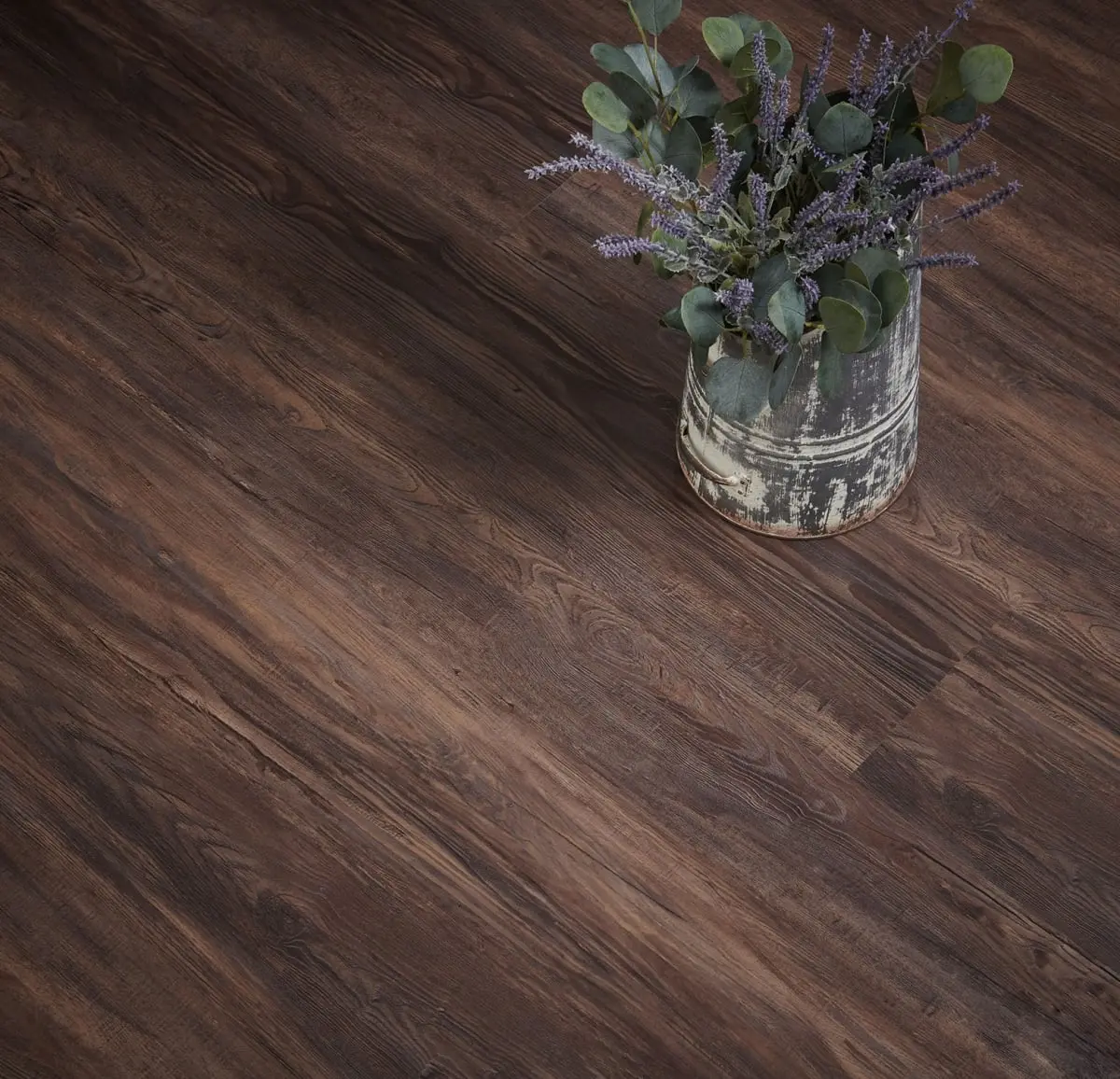 9 x 47.9 in. Flexxfloor Sierra Nevada Vinyl Plank Flooring, Dark Brown