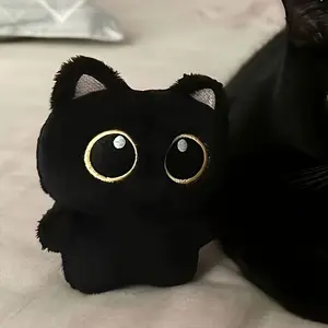 2-pack Black Cat Bag Charm, Plush Cat Keychain Accessories for Handbags, Backpacks & Purses, Ideal Gifts for Cat Lovers