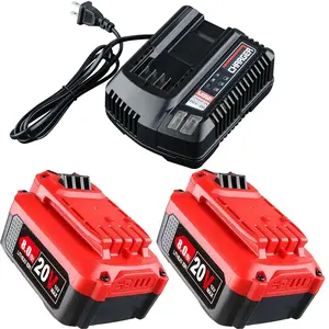 2Pack 20V V20 Lithium Battery & Charger Set, 8.0Ah High Capacity Long Lasting Replacement for Craftsman V20 Series CMCB202 CMCB204  CMCB206