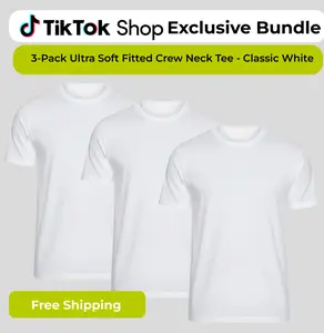 3-Pack Ultra Soft Fitted Crew Neck Tees | Classic White