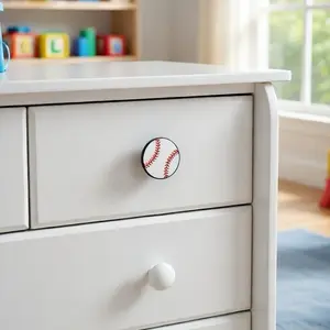 Cute Baseball Knob Pull Handle for Drawer Dresser Cabinet kids room decoration Includes Hardware