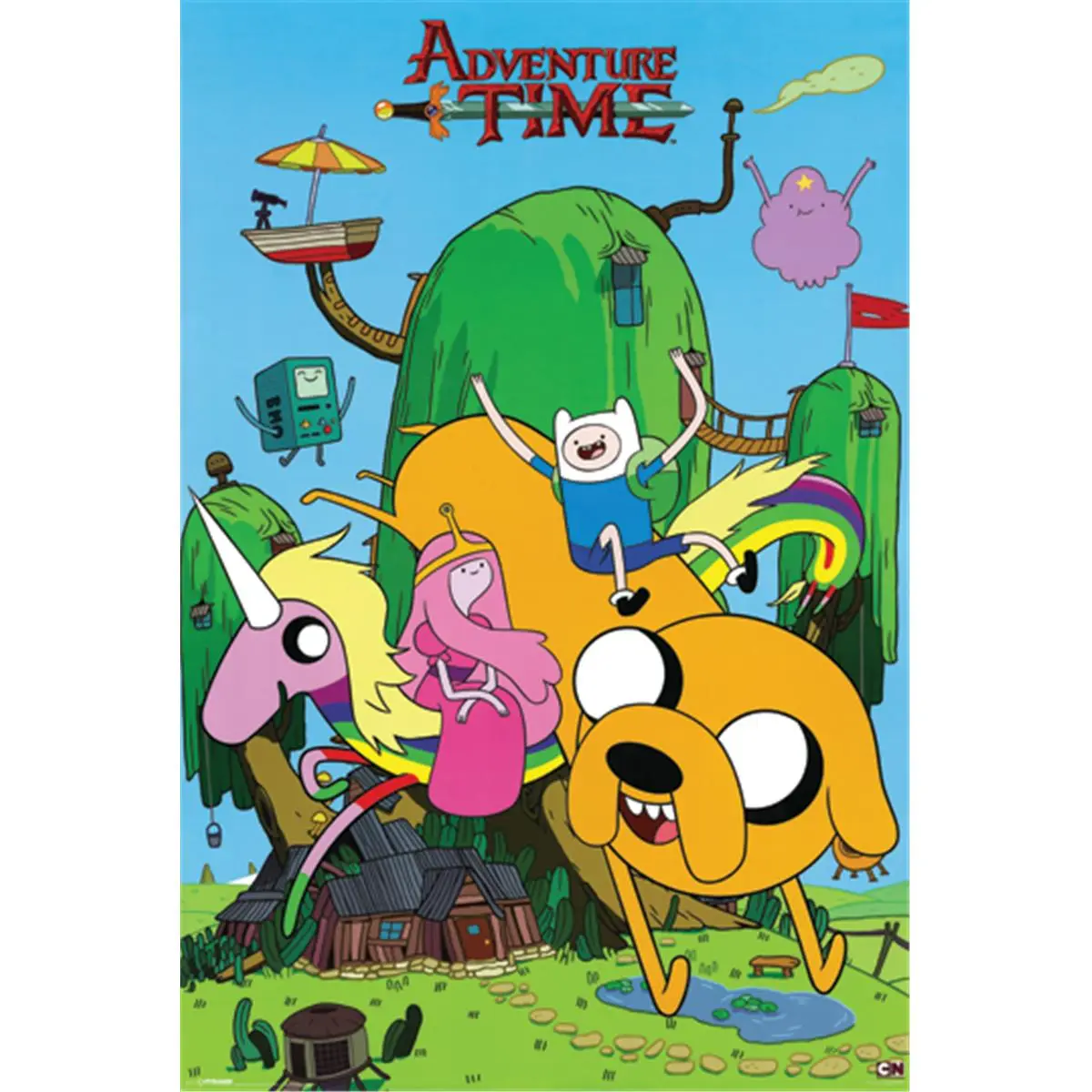 Hot Stuff Enterprise Z032-24x36-NA Adventure Time Cartoon Art Printed Wall Poster, 24x36 in, Home Room Wall Display Decor, Room Decor