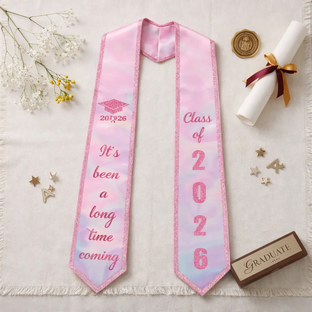 It's Been A Long Time Coming Grad Stole, Class of 2026 Graduation Stole, Cute Grad Outfit for Girls, High School Graduation Gift