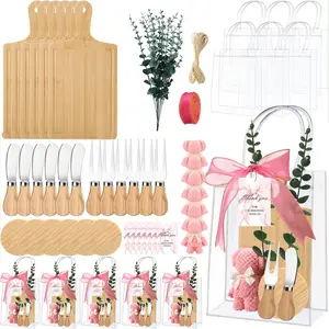 6 Sets Cheese Board Gifts Shower Prizes For Game Winners  Spoon Fork Butter Spreaders Plaid Towel Thank You Card And Gift Bags For Shower Wedding Bridal Shower Favors, Event Giveaways mom friend