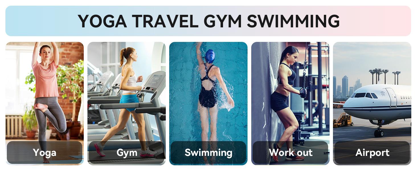 MAXTOP Women's Gym Yoga Duffle Bag with Shoe Pouch,Multi-Purpose Overnight Travel Bag for Gym,Work, Dance, Sports