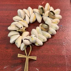 Crowie Shell with Jingle  with Ankh  Vintage bells fashioned bracelet