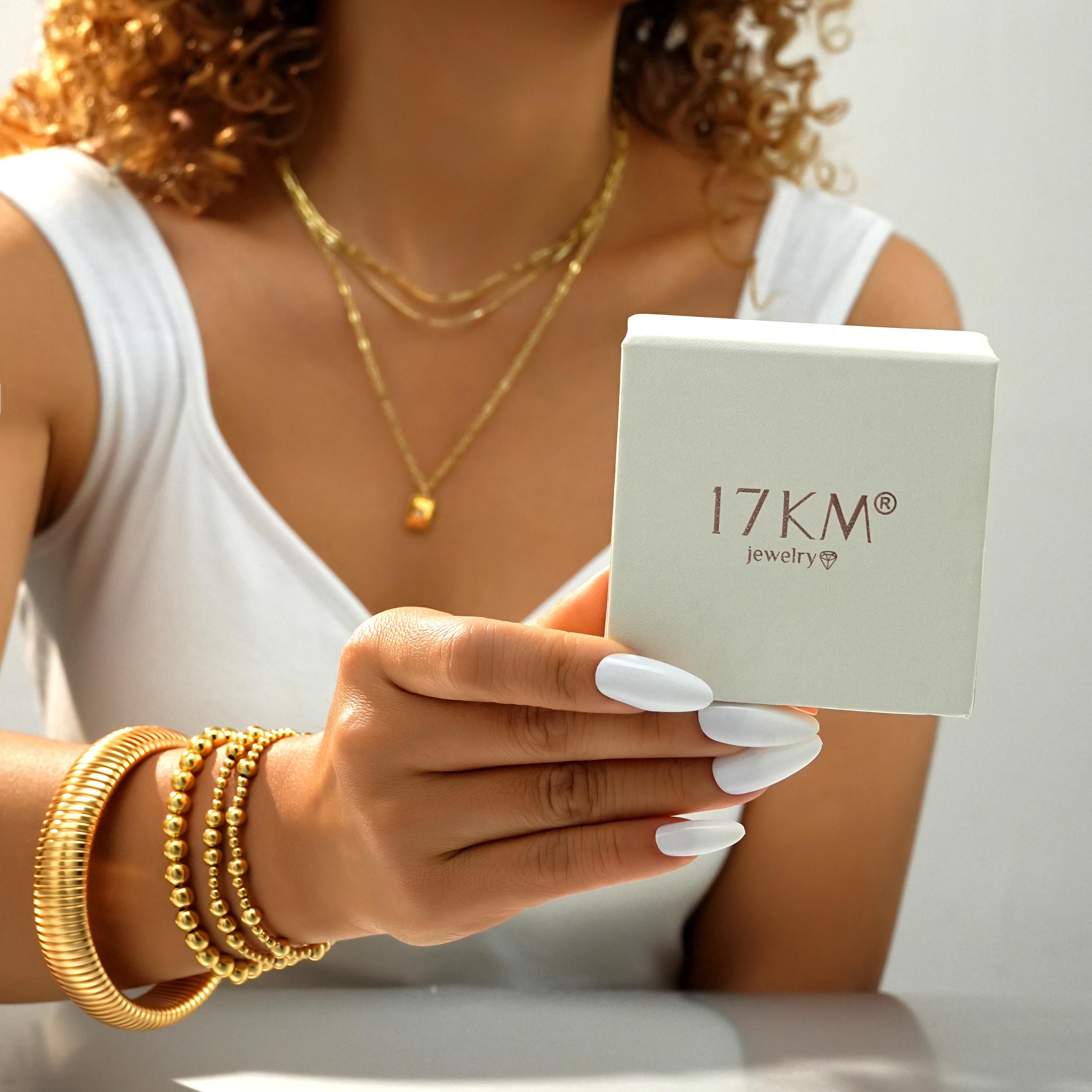 17KM 3Pcs 14K Gold Plated Layered Necklaces for Women , Trendy Stackable Choker Paperclip Box Chain Jewelry Set 17KM 3Pcs 14K Gold Plated Layered Necklaces for Women , Trendy Stackable Choker Paperclip Box Chain Jewelry Set