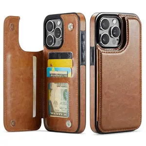 Wallet Case for iPhone 16 15 14 13 12 11 Pro Max XS XR SE 8 Card Slots Magnetic