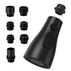 Garvee Pull Down Kitchen Faucet Head Replacement for Kitchen Faucet, 3-Modes & 7 Adapters Matte Black Finished