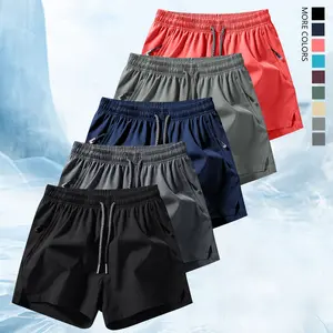 Men’s Lightweight Summer Casual Shorts, Pack of 5 – Solid Color, Polyester, Drawstring Waist, Zipper Pockets, Perfect for Casual Wear, Everyday Shorts, Minimalist Design Shorts