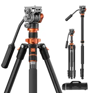 【K&F CONCEPT】 inch/211cm Camera Video Tripod for DSLR Compact Aluminum Tripod with Fluid Head and 5KG Load for Travel and Work K234A7+FH-03 【K&F CONCEPT】 inch/211cm Camera Video Tripod for DSLR Compact Aluminum Tripod with Fluid Head and 5KG Load for Travel and Work K234A7+FH-03