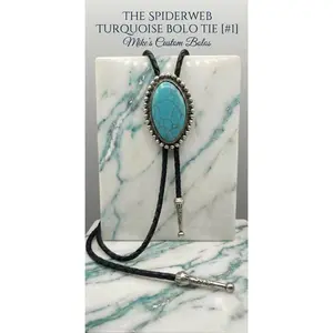 THE SPIDERWEB TURQUOISE BOLO TIE