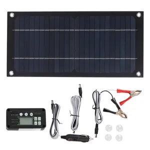 Solar Panel Charger Monocrystalline Silicon 100A Charge Controller Solar Panel Kit with Extension Cable Battery Clip for RV Outdoor Camping