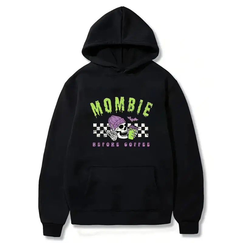 Men's Monster Mom Cotton Hoodie - Casual Hooded Sweatshirts, Cozy, Comfortable Halloween Scary Mom Tops