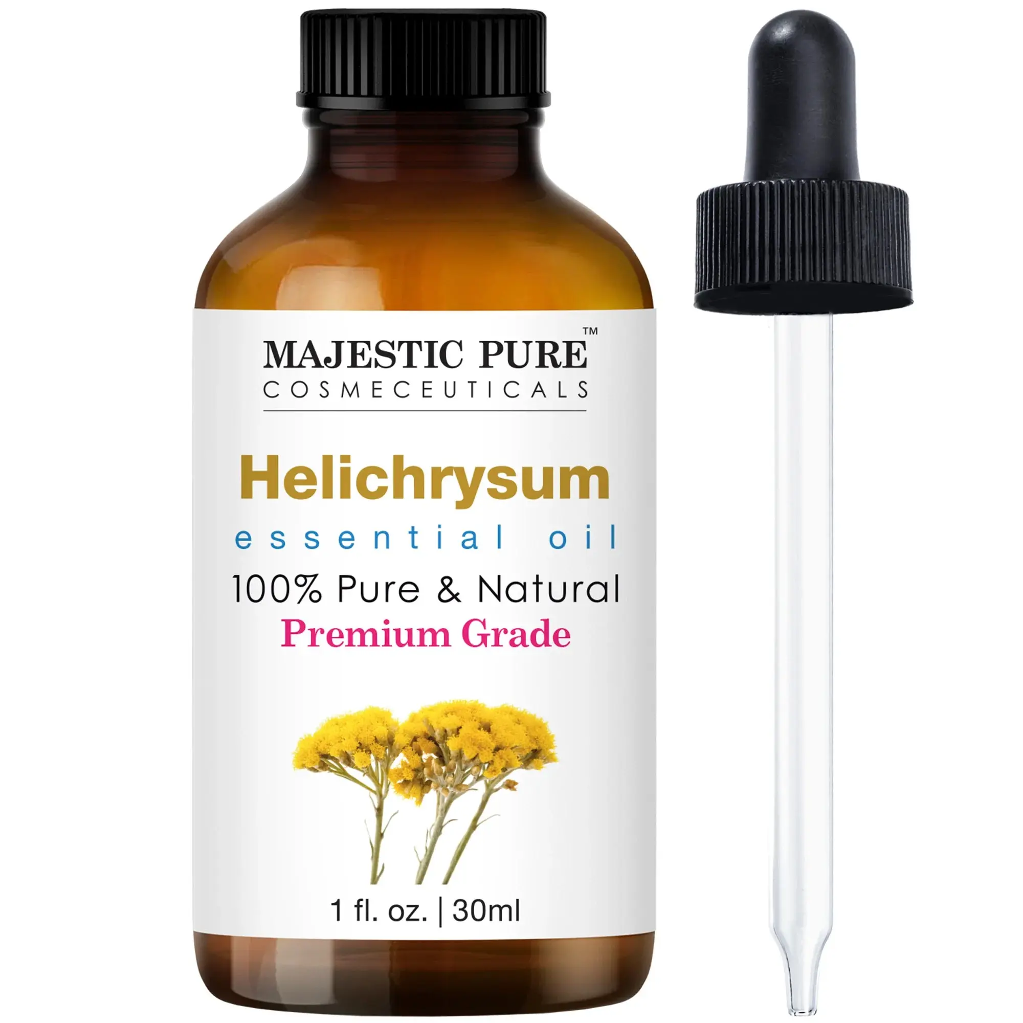 100% Pure Natural Helichrysum Essential Oil - 1 fl oz Calming Aroma for Aromatherapy, Healthcare, Wellness, Treatment & Essential Oils Relief