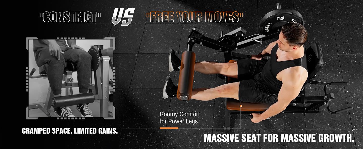 GWMD Leg Extension and Curl Machine, Adjustable Leg Curl Machine, Seated Leg Extension and Lying Curl Machine for Home Gym, Leg Workout Equipment with Cable System