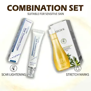 Shea Butter Stretch Mark Oil & Silicone Scar Gel Repair Set For All Skin Types