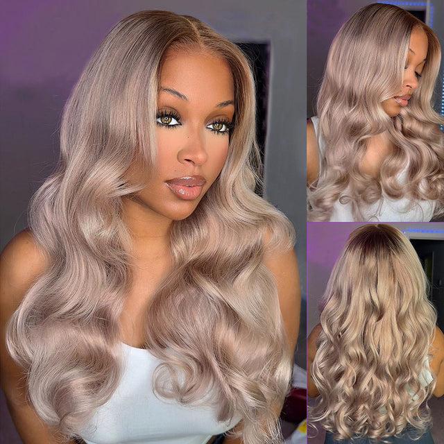 [daren]Megalook Airtouch Balayage 13x6 Three-Go Glueless Lace Frontal Pull Go Wigs Brown to Honey Blonde Silky Straight Ombre Pre-All Wigs 100% Human Hair Wig 320℉ Heat Resistant SpringStatements