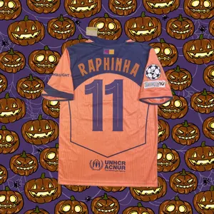 2025 26Third Kit Raphinha#11 Orange Short Sleeve Soccer Jersey
