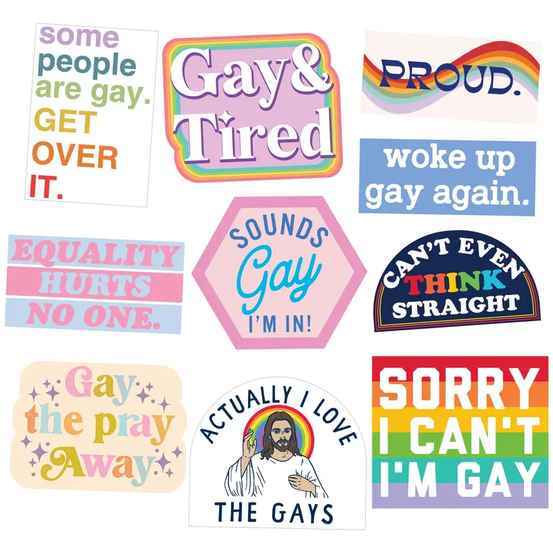 Pride Sticker Extra Large Stickers for Adults Funny Adhesives with Memes Funny Stickers with Colorful Graphic Decals Funny Pride  Multi