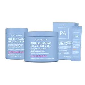 BODYHEALTH Perfect Amino Electrolytes - Mixed Berry Flavor, Vegan, Gluten-Free, 2g Essential Amino Acids per Serving for Maximal Hydration & Recovery Natural Dietary Supplement Lemon