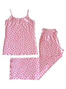 Pink Strawberry / Organic Pointelle Women's Cami Lounge Set