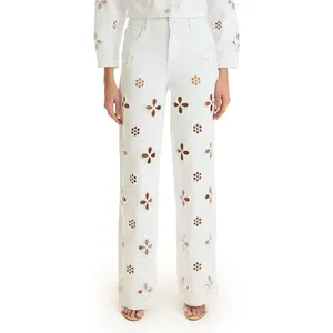 Kaia Pearl High Rise Jean - White