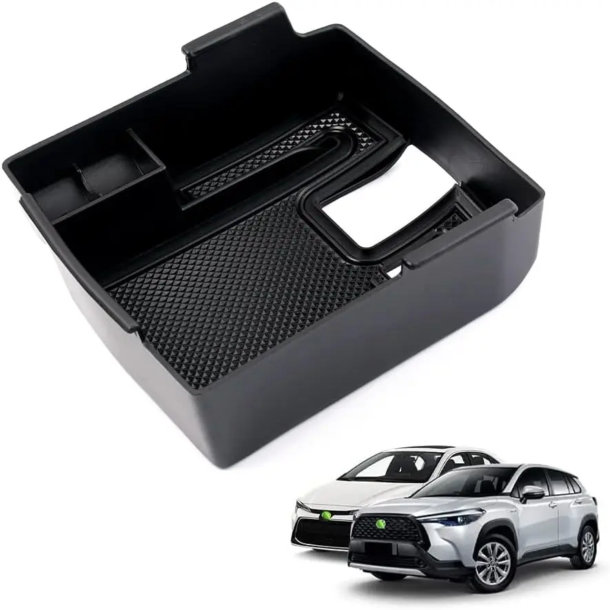Center Console Organizer for 2019-2025 Toyota Corolla/ 2022 2023 2024 2025 Corolla Cross Accessories Armrest Storage Box Secondary Insert Tray with Anti-Slip Mat
