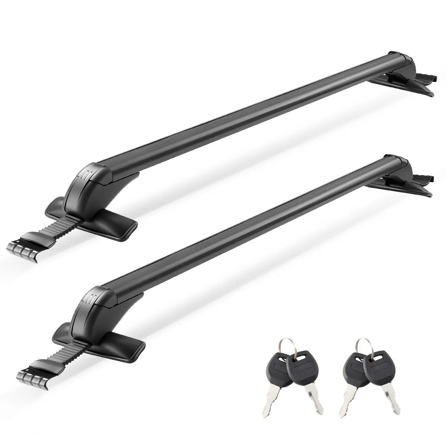 【summerfinds】VEVOR Roof Rack Cross Bars, Universal Fit for Naked Roofs (No Raised Rails/Flush Rails/Black Moldings), 165 lbs Capacity, Lockable Heavy-Duty Aluminum Racks for Luggage & Canoe, Car Accessories, Accessories For Car, Auto Parts Accessories