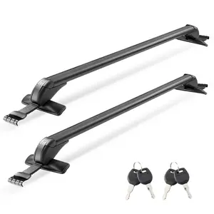 【Summervibes】VEVOR Roof Rack Cross Bars, Universal Fit for Naked Roofs (No Raised Rails/Flush Rails/Black Moldings), 165 lbs Capacity, Lockable Heavy-Duty Aluminum Racks for Luggage & Canoe