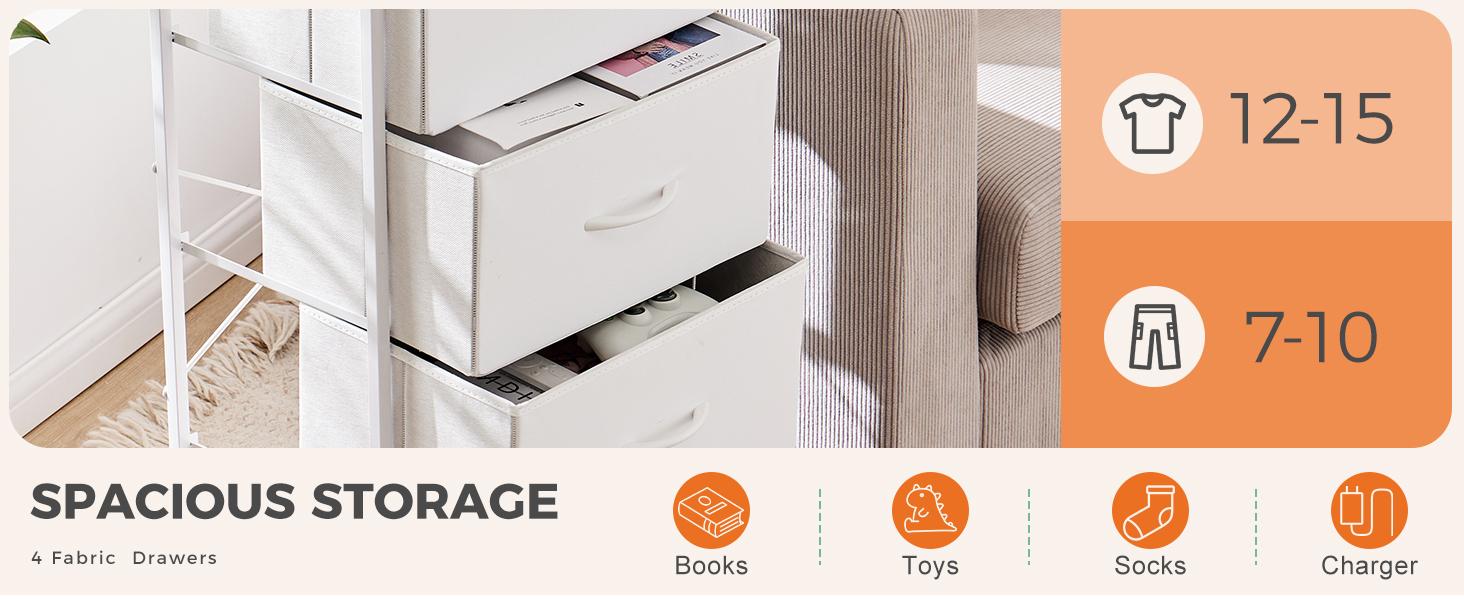 Cupboards Cabinets Dresser for Bedroom, Storage Drawers, Fabric Storage Tower with 4 Drawers, Organizer Unit, with Wooden Top for Closet, Living Room Cupboards Cabinets Dresser for Bedroom, Storage Drawers, Fabric Storage Tower with 4 Drawers, Organizer Unit, with Wooden Top for Closet, Living Room