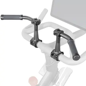 CyclingDeal 1 Pair of Swept-Back Handlebar Extenders for Indoor Exercise Bike - Backsweep Bar Extensions for Peloton - Package with Quality Bicycle Handlebar Grips