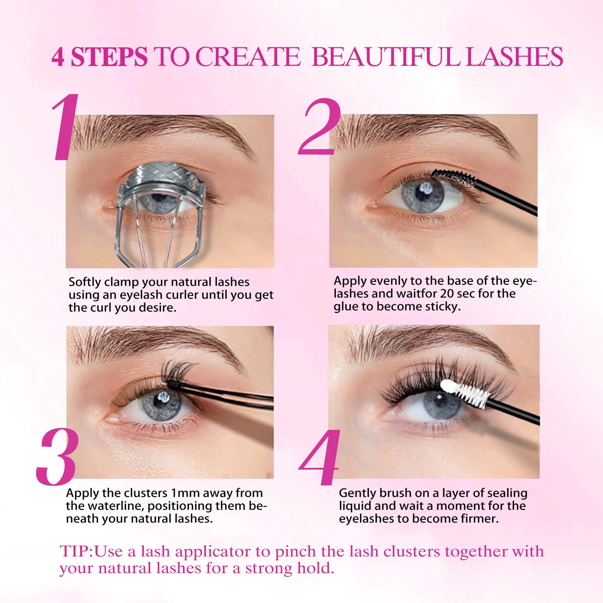 VEYESBEAUTY Manga Lashes Invisible Dramatic Volume Cluster Lashes Individual Lash Extensions Layered Fluffy Eyelashes Lash DIY Makeup- Salon Daily