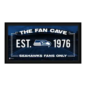 Seattle Seahawks Framed 10" x 20" Fan Cave Collage