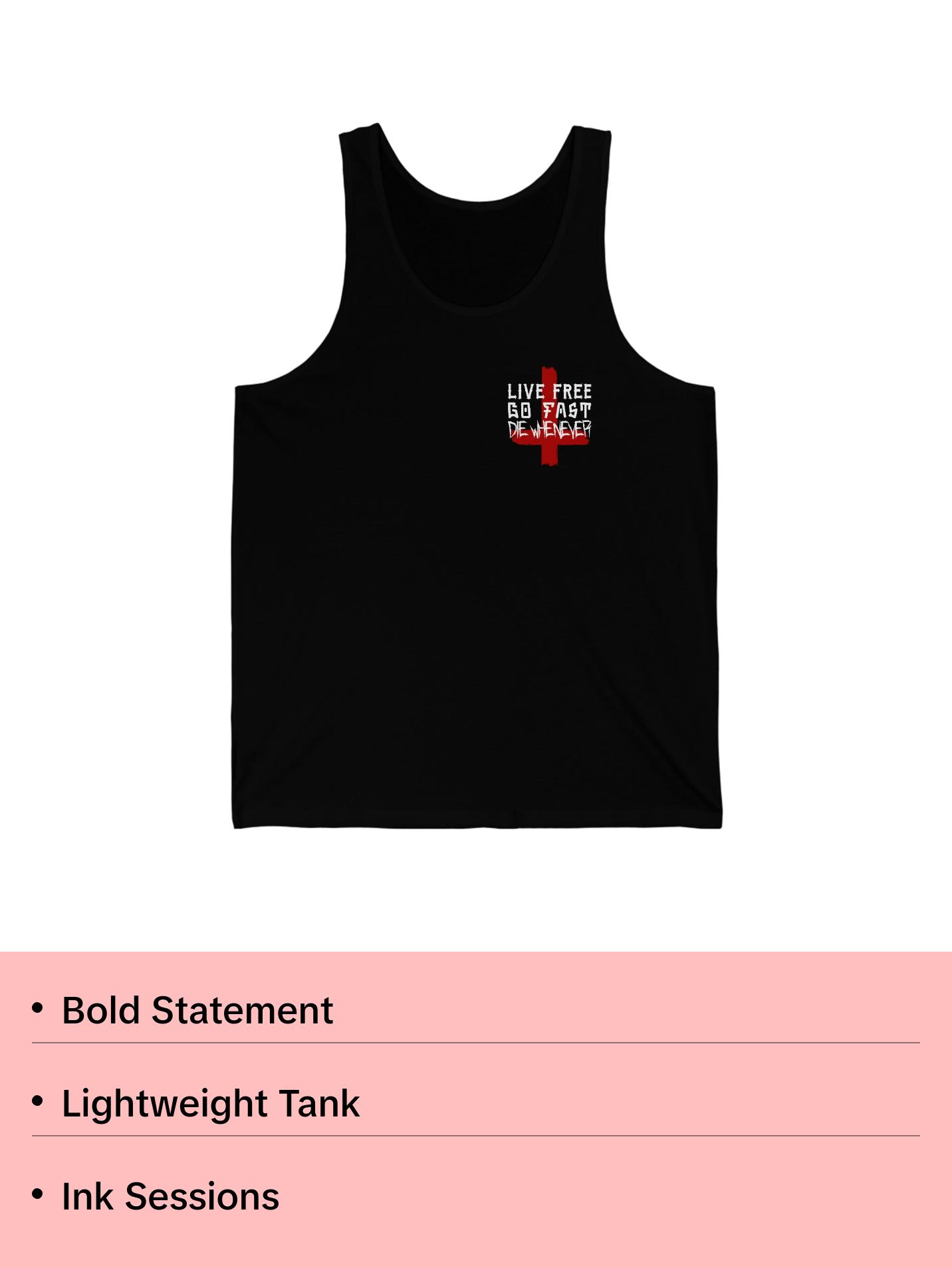 Motorcycles, Tattoos and Dark Shit Unisex Jersey Tank