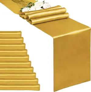 10Pack 12 x 108 inches Long Premium Satin Table Runner for Wedding, Decorations for Birthday Parties, Banquets, Graduations, Engagements, Table Runners fit Rectange and Round Table Rectangles Tablecloth