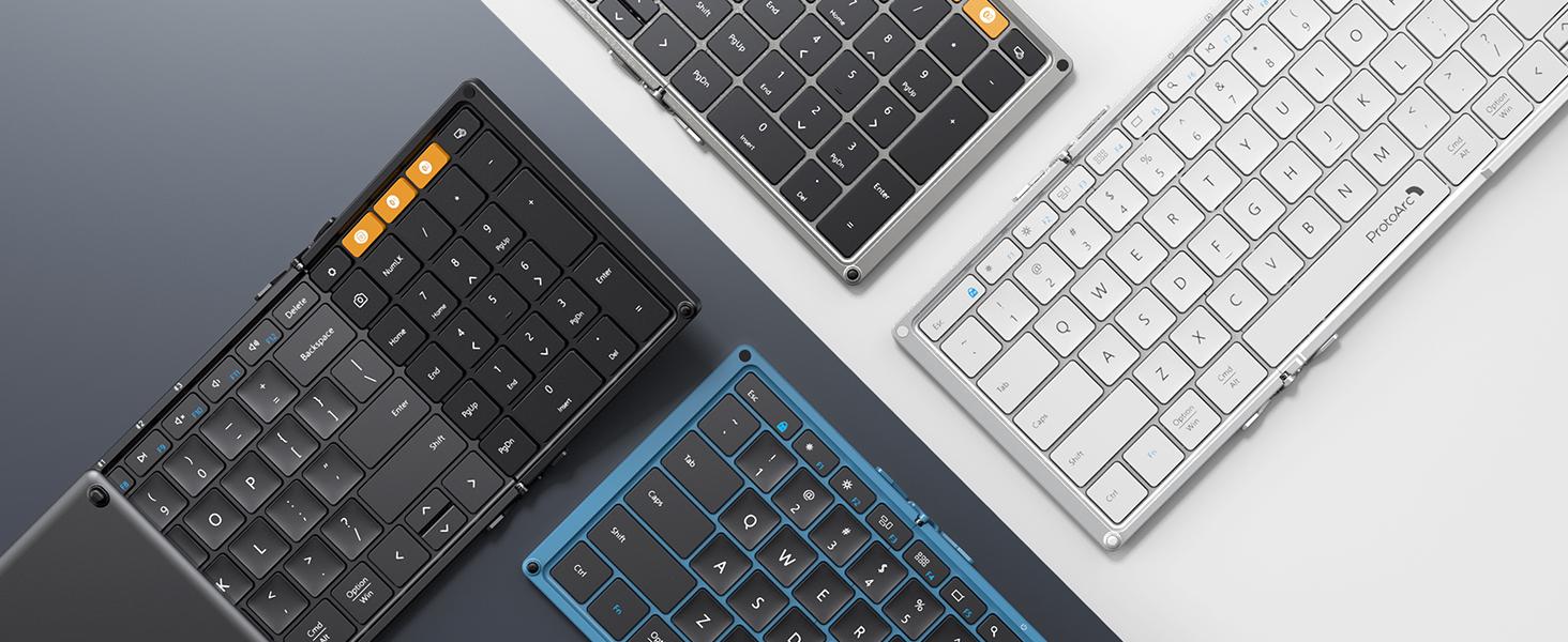ProtoArc Foldable Keyboard and Mouse, XKM01 True Full-Size Folding Wireless Keyboard Mouse Combo for Business Travel, a Portable Office Suite On-the-Go, Compatible with Laptop iPad Tablet,summerwins ProtoArc Foldable Keyboard and Mouse, XKM01 True Full-Size Folding Wireless Keyboard Mouse Combo for Business Travel, a Portable Office Suite On-the-Go, Compatible with Laptop iPad Tablet,summerwins