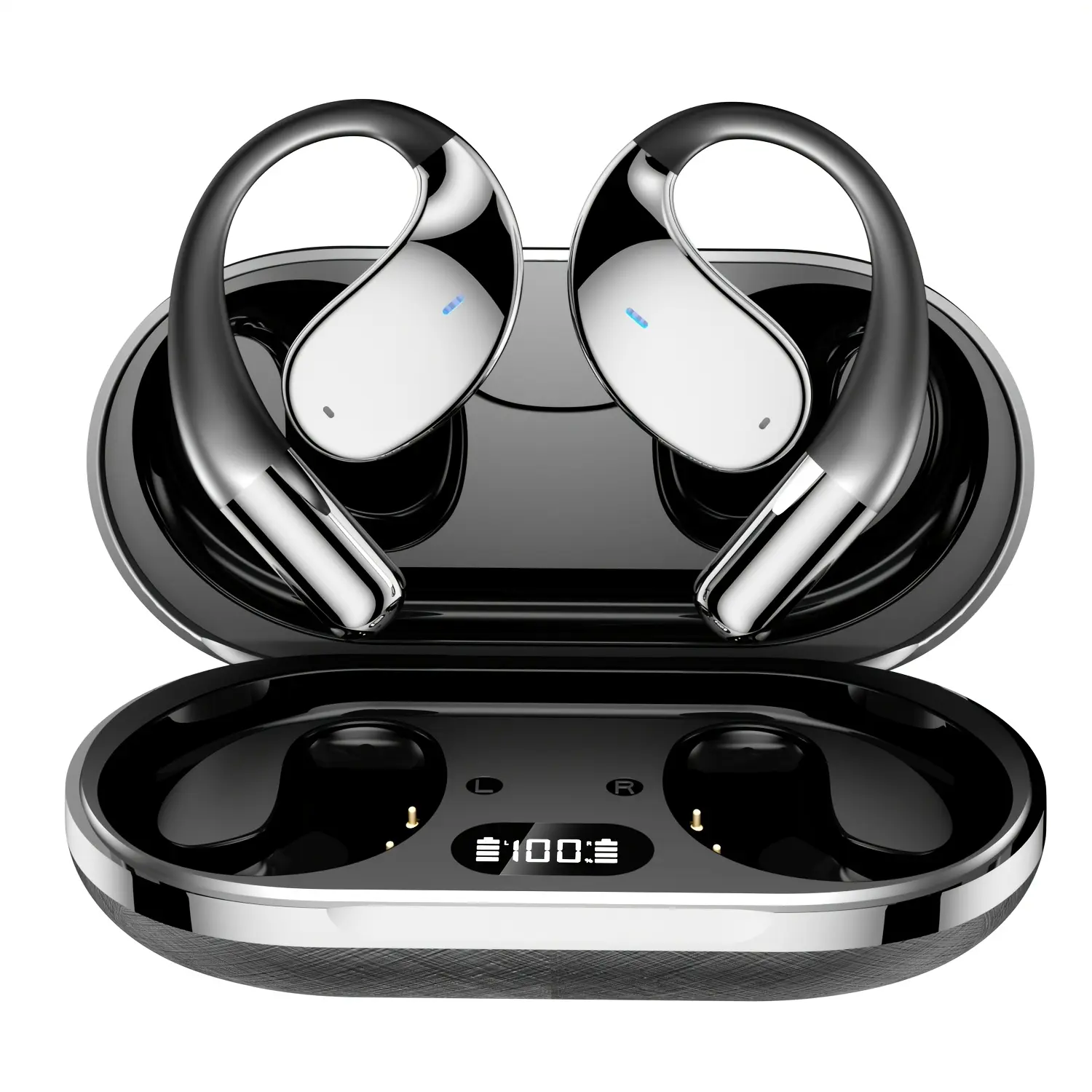 Ergonomic Electronic Wireless Earhook Earbuds - Portable Bluetooth 5.4 Headset,Sweat-Proof,Call  Noise Reduction,  active   Noise cancellation,Touch Control,Lightweight Rechargeable,Hands-Free Mobile Connection,Compatible with iOS/Android for Running, Gym